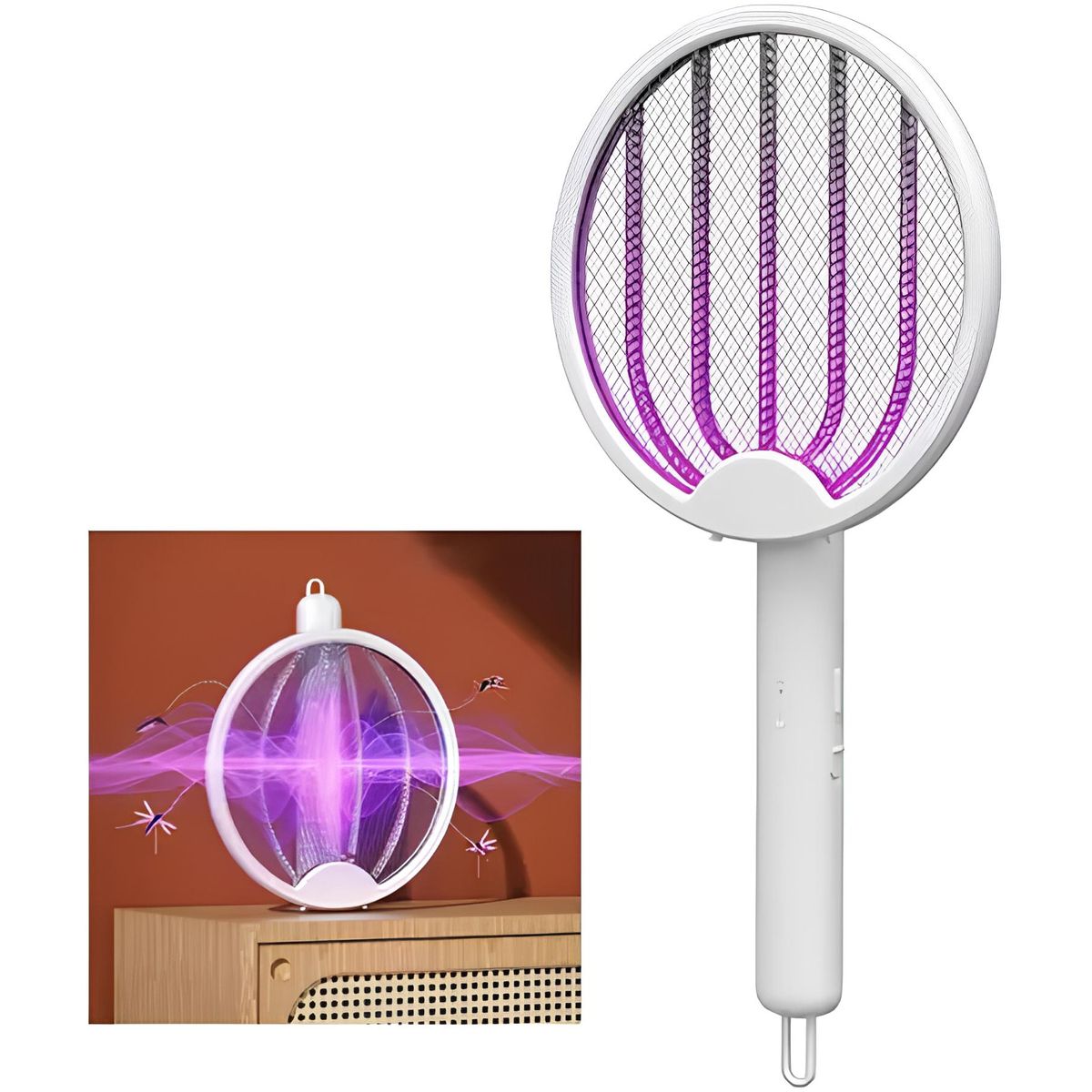 GENERICO - Raqueta Mata Mosquitos con Luz Uv