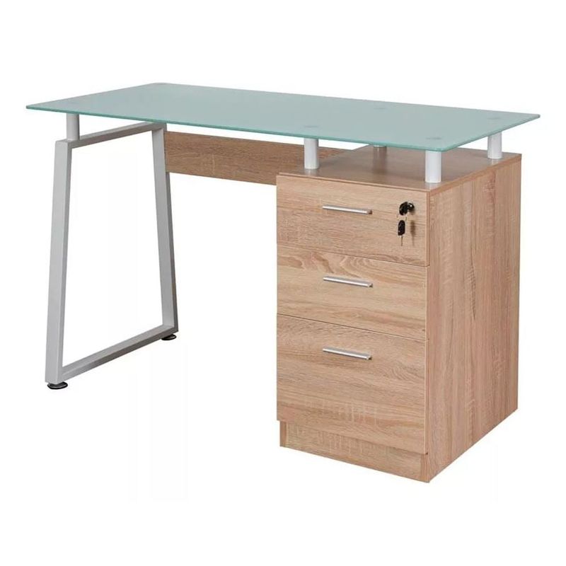 MOBLIHOUSE - Escritorio Ims04 Roble Archivador Con Llave