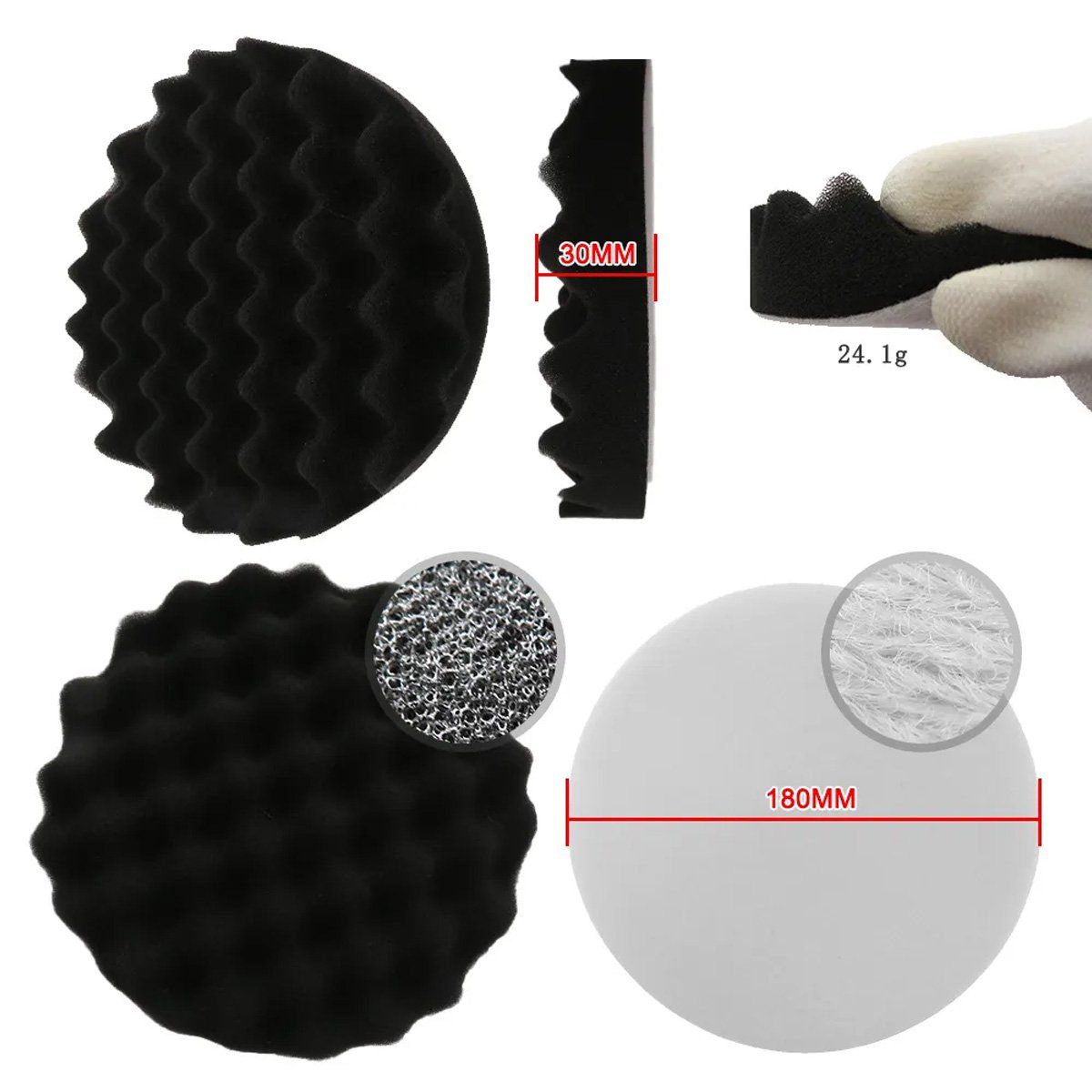 GENERICO - Set Pomos Discos Polichar Brillar Taladro Pulidora 8 Pcs 7