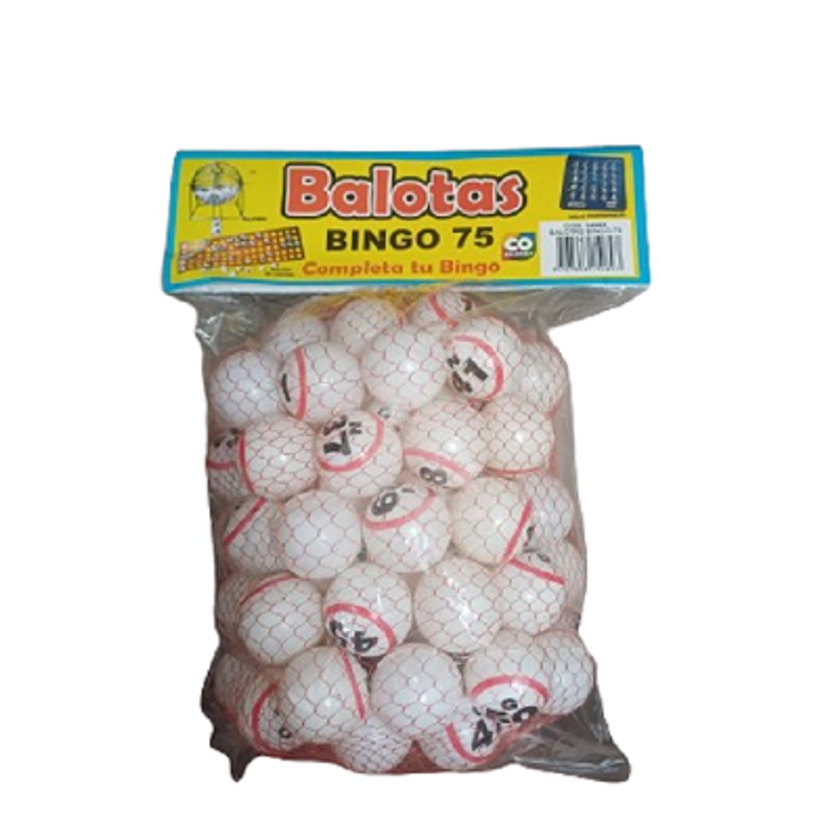 GENERICO - PAQUETE DE 75 BALOTAS PARA JUEGO DE BINGO