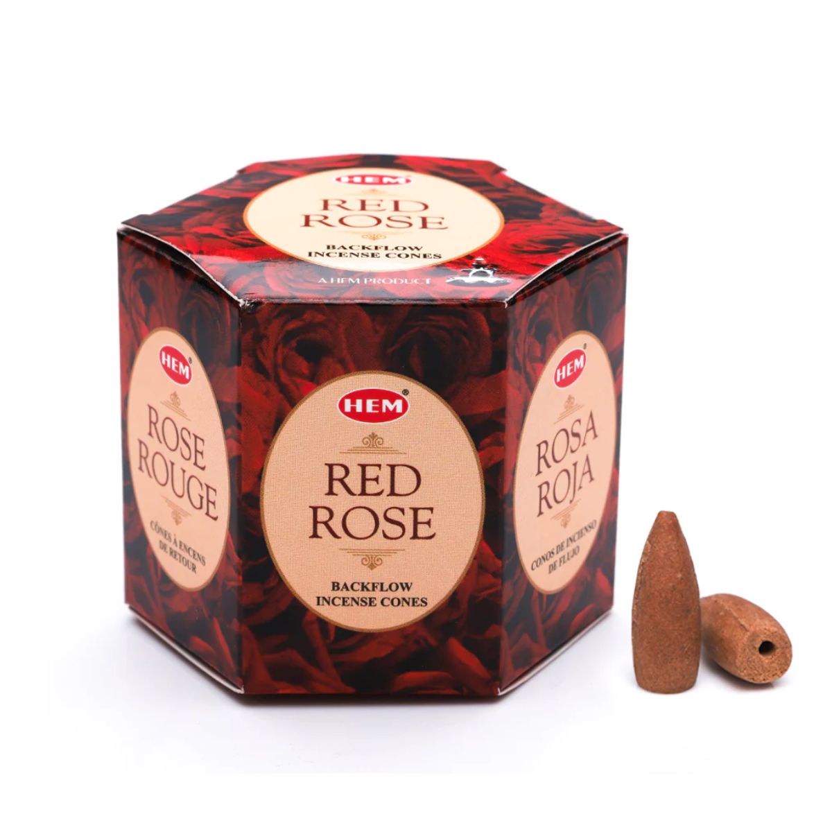 HEM - Incienso Hem Cono De Reflujo Backflow X40uni ROSA ROJA