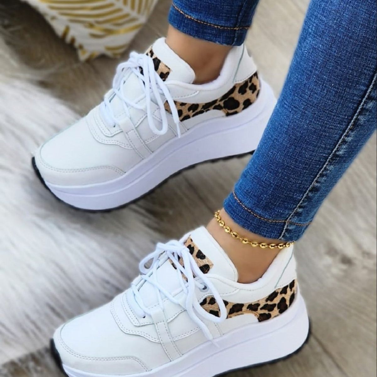 EVEGONZ - Tenis Deportivo Blanco Zapato de Moda Femenina