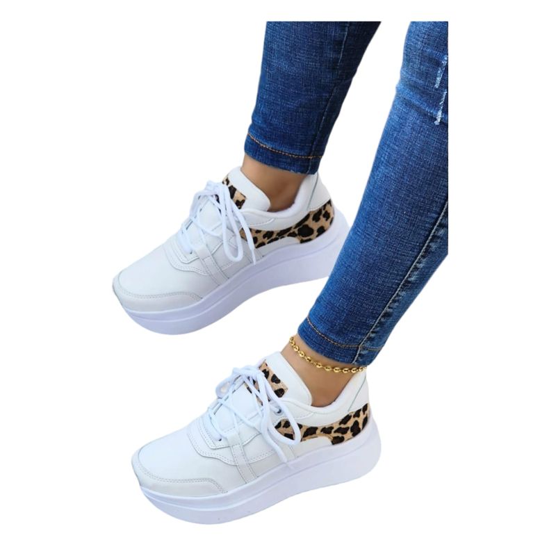 EVEGONZ - Tenis Deportivo Blanco Zapato de Moda Femenina