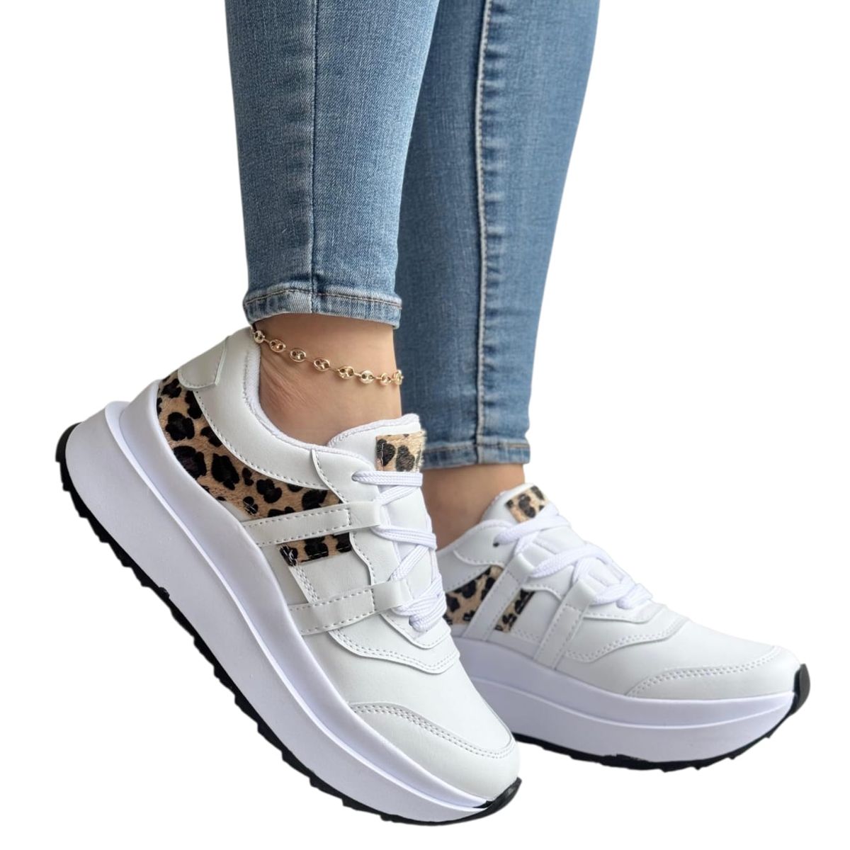 EVEGONZ - Tenis Deportivo Blanco Zapato de Moda Femenina