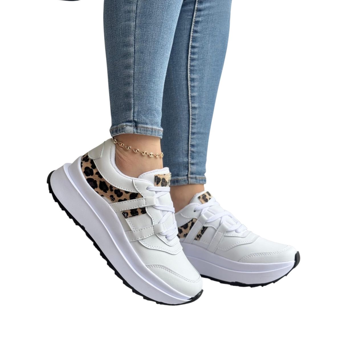 EVEGONZ - Tenis Deportivo Blanco Zapato de Moda Femenina
