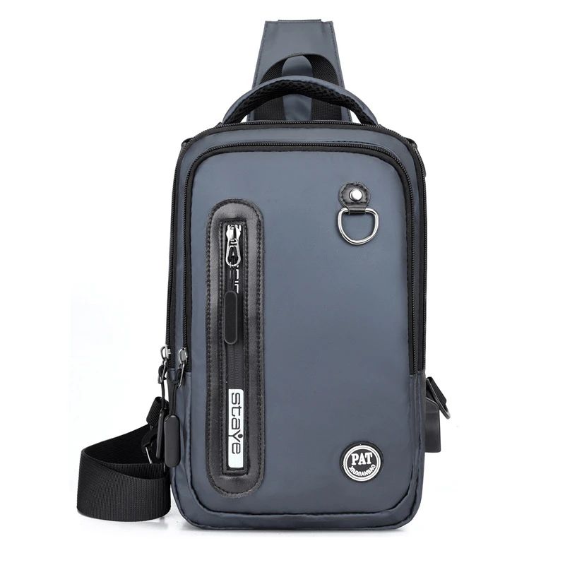 GENERICO - Bolso Bandolera Pechero Hombre Manos Libres Impermeable Usb-_.