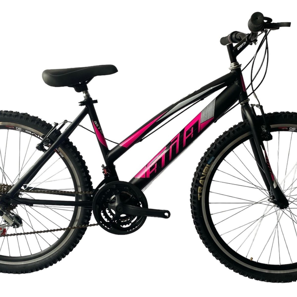 ATILA - Bicicleta MTB para Mujer rin 26 con 18 cambios Negro Fucsia