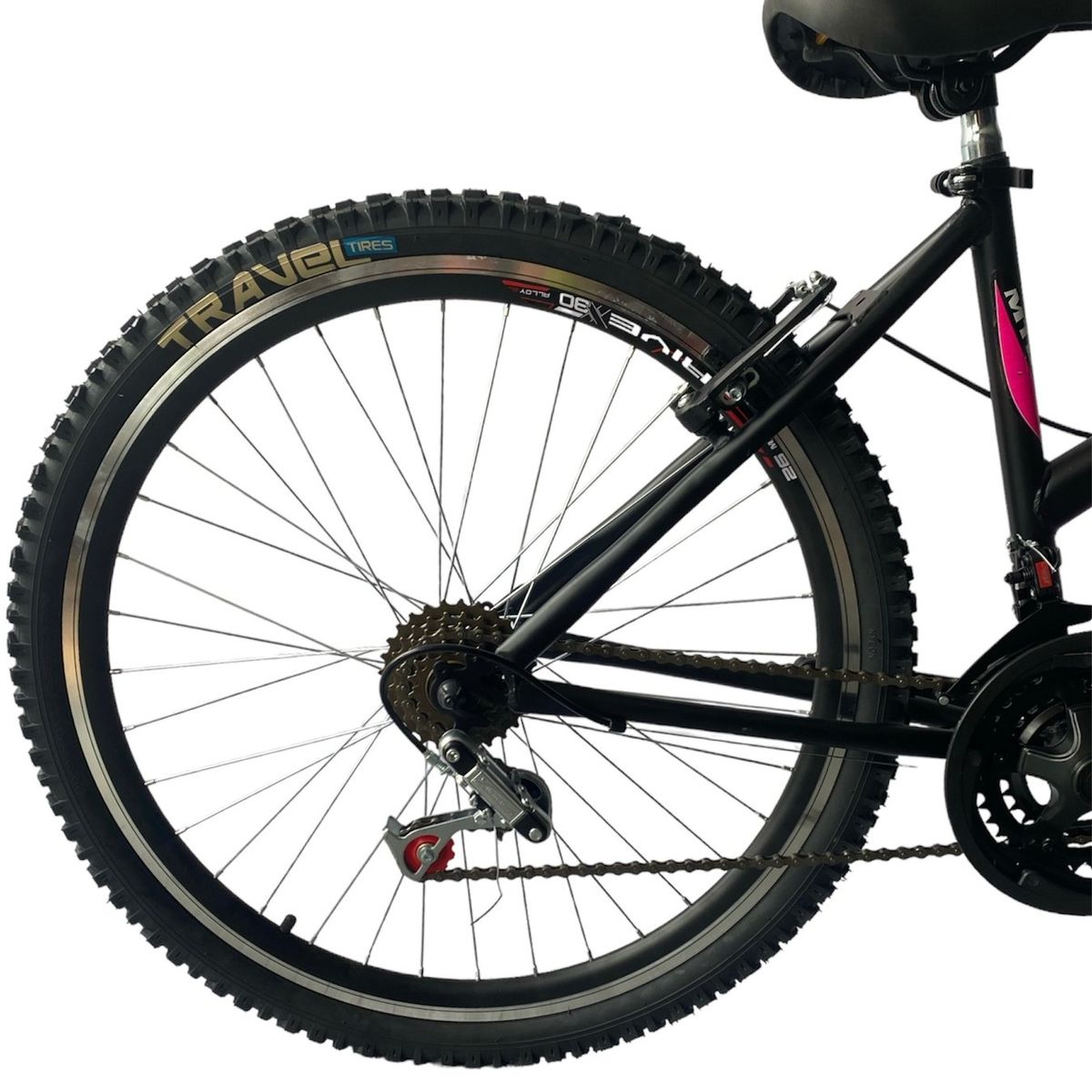 ATILA - Bicicleta MTB para Mujer rin 26 con 18 cambios Negro Fucsia