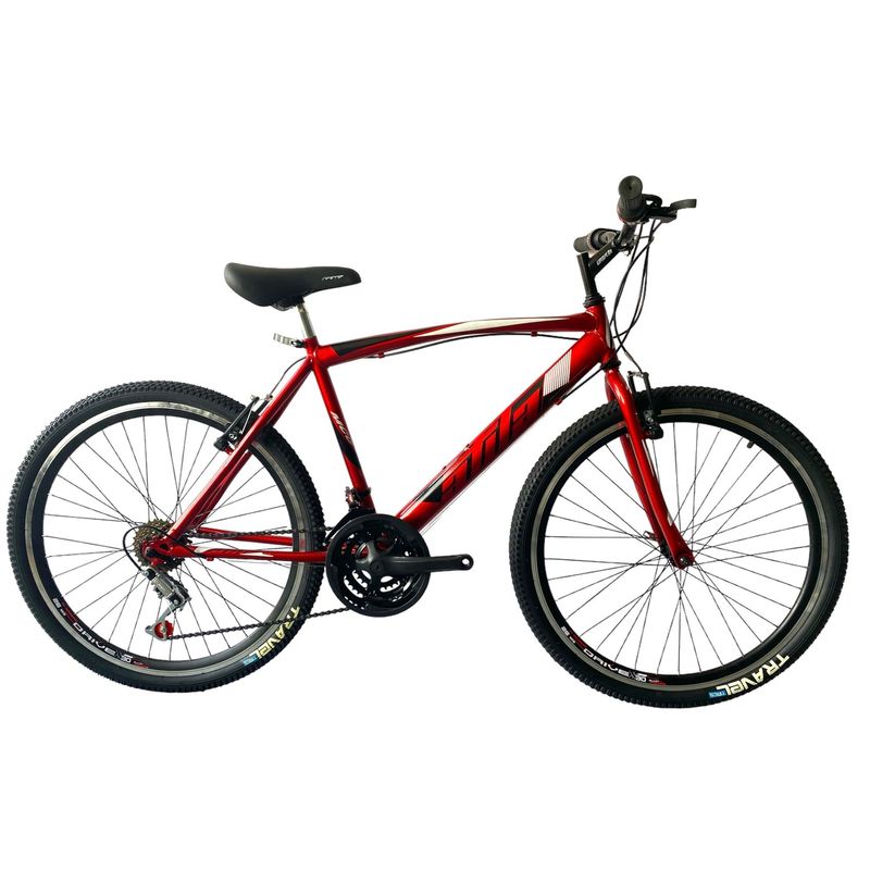 ATILA - Bicicleta MTB en Acero rin 26 con 18 cambios  Aros D/P Rojo