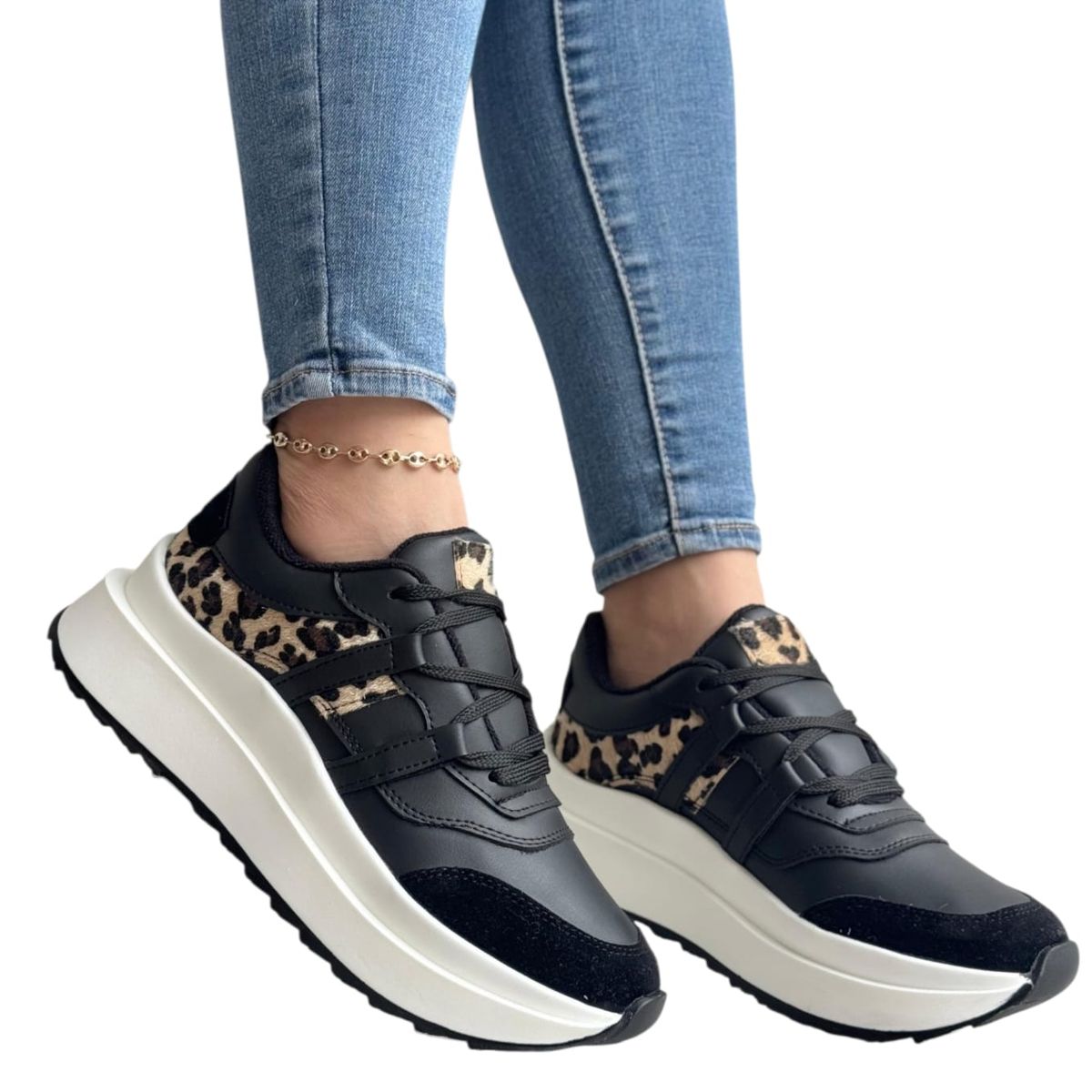 EVEGONZ - Tenis de  Mujer Calzado Casual Negro de Moda