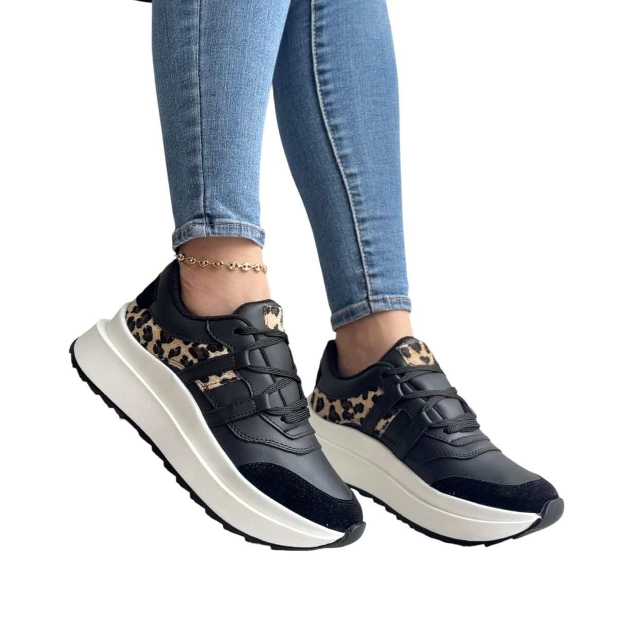 EVEGONZ - Tenis de  Mujer Calzado Casual Negro de Moda