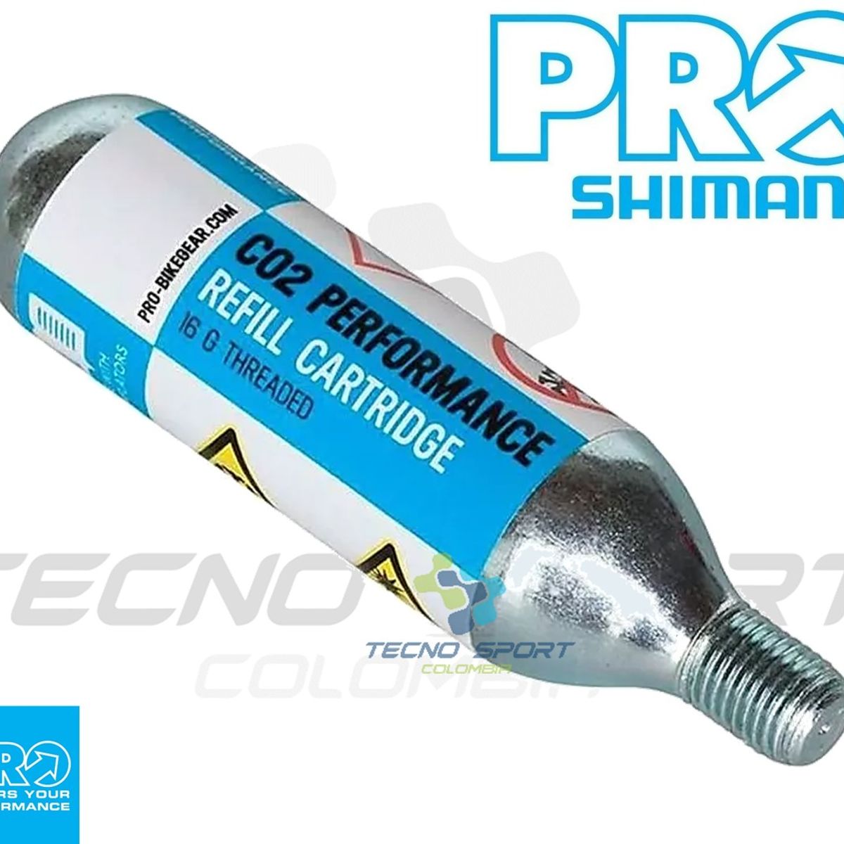 PRO - Cartucho Pro 16 Gramos Con Rosca Inflador Bicicleta Mtb