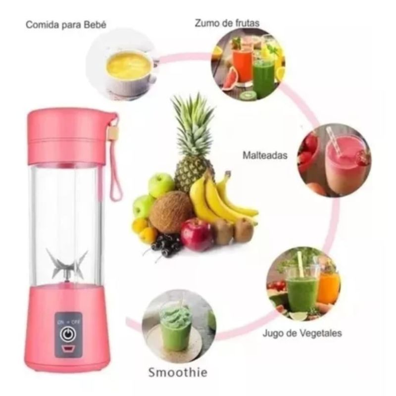 GENERICO - Licuadora Personal Portable Recargable Jugos Y Batidos Gym
