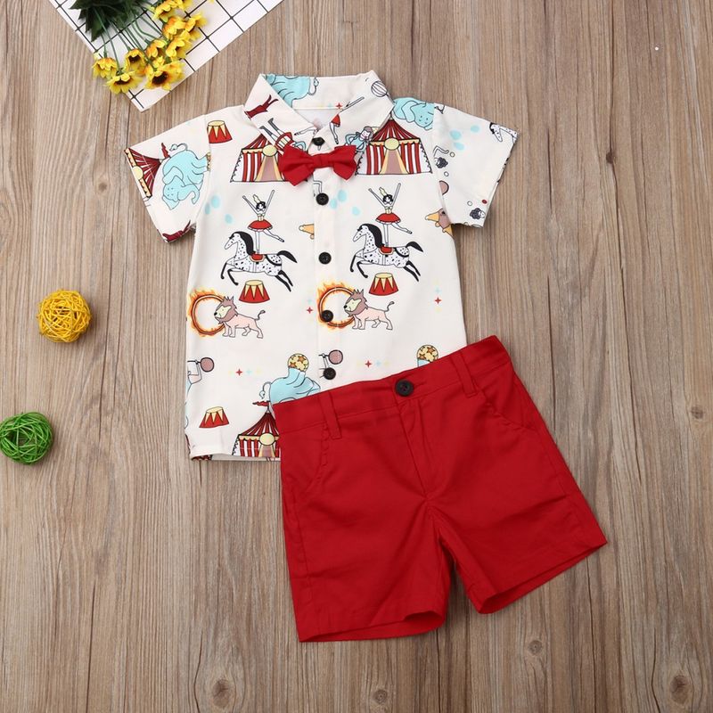 LUSOLSI - Prendas Ropa para niños conjuntos de vestir camisa y pantalón cortos