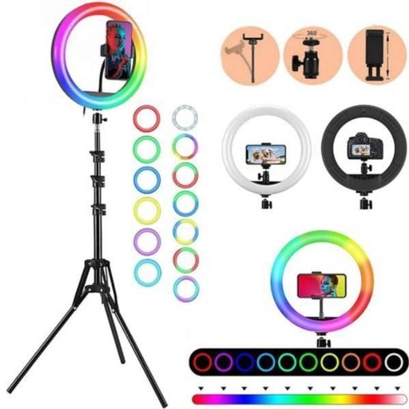 GENERICO - Aro de Luz de 26 cm - Único Color RGB