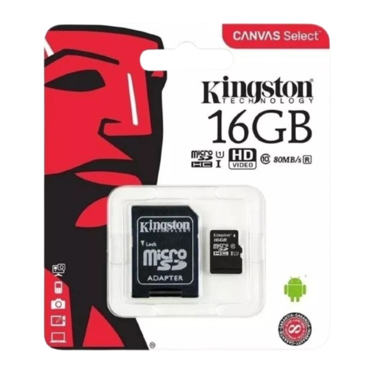 KINGSTON - Memoria Micro Sd Kingston 16gb Clase 10 80mb