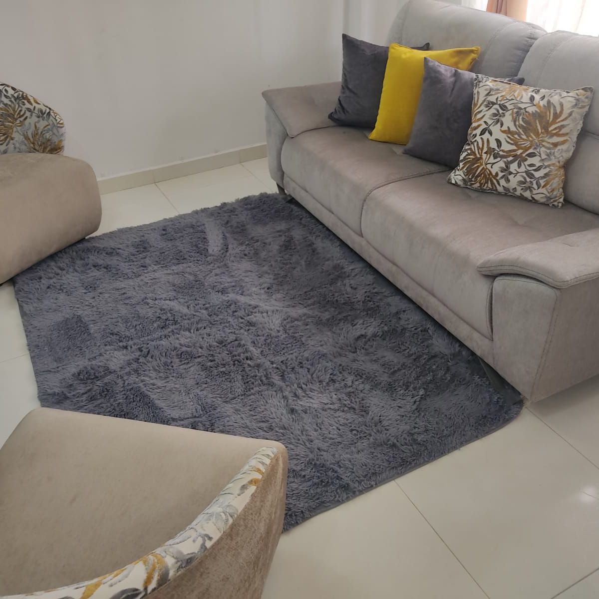 HOME - Alfombra Grande Tapete Peludo para sala 200 x 150cm Decoracion Hogar