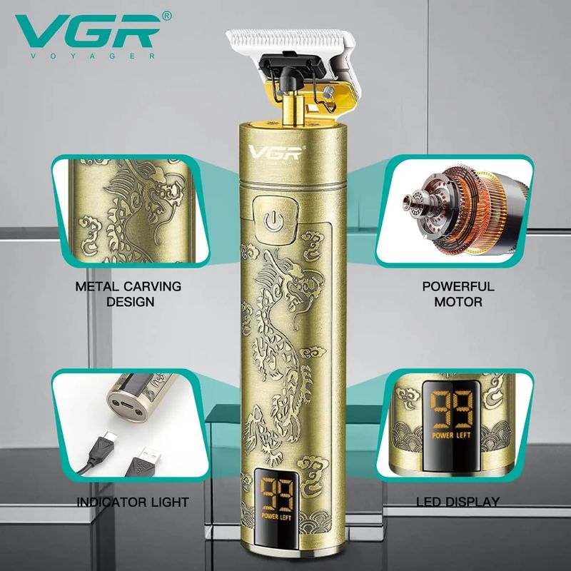 VGR - VGR-cortadora de pelo eléctrica V076 máquina de afeitar profesional