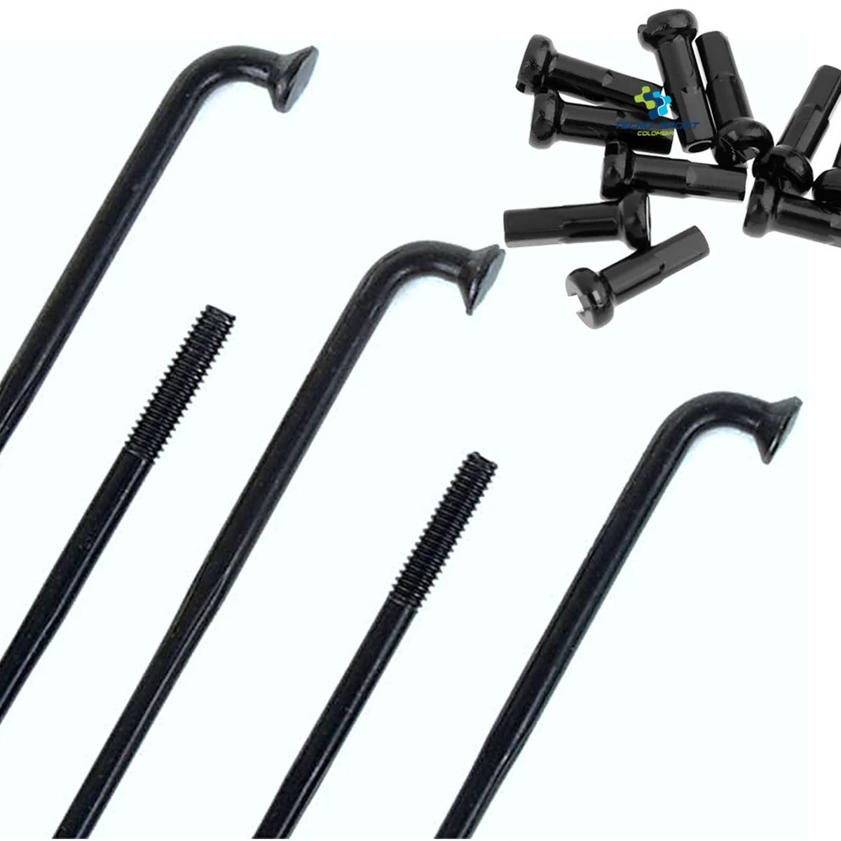 GW - Radio Rueda Bicicleta Rin 700 Negro 292mm Acero kit 72pzs