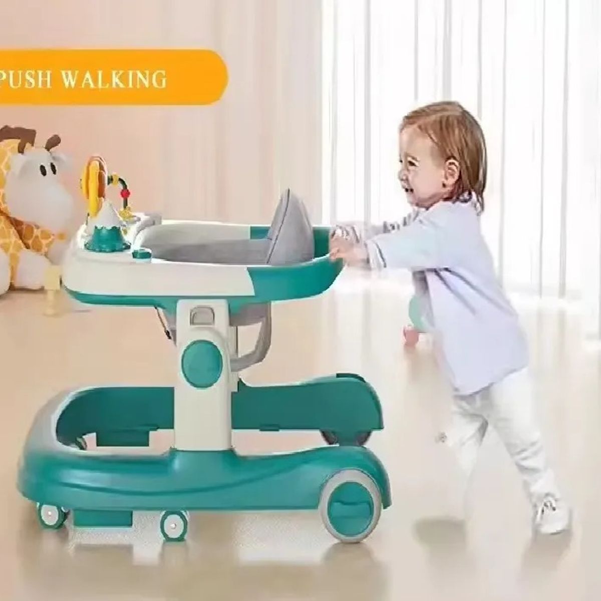 KIDSHOP - Caminador Llantas Silicona Musical Con Luces K229-3 Rojo