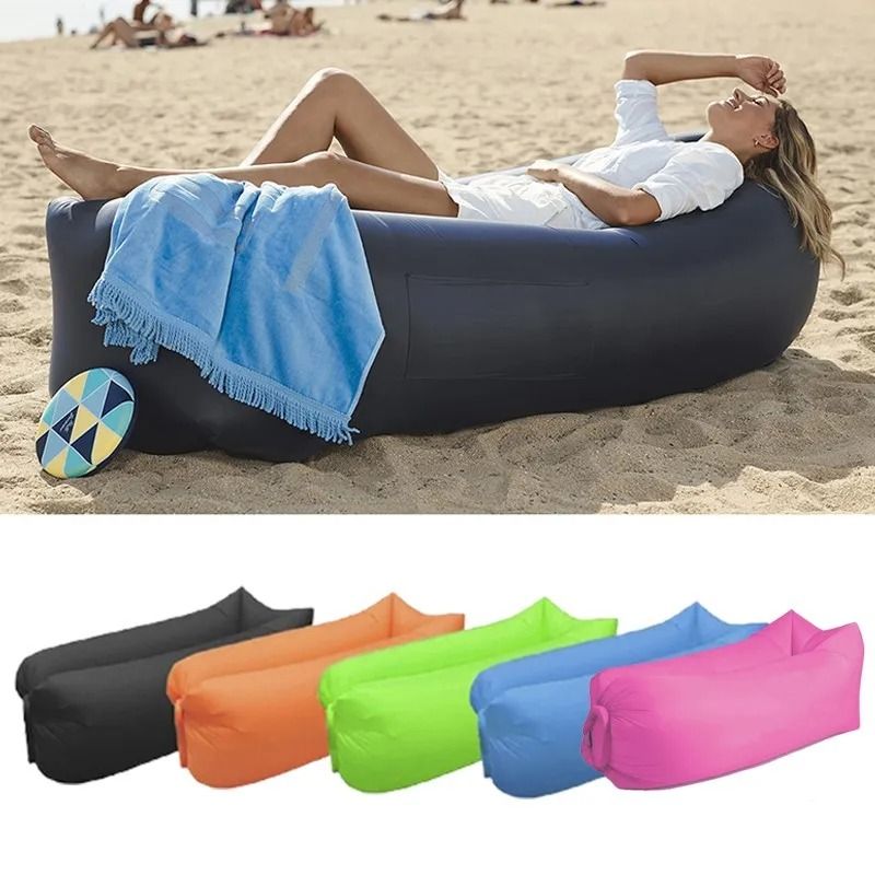 GENERICO - Colchoneta Mágica Sofa Cama Inflable Aire Camping Playa Azul