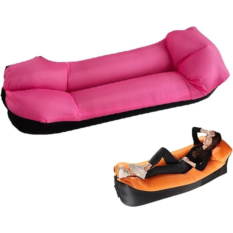 GENERICO - Colchoneta Mágica Sofa Cama Inflable Aire Camping Fucsia