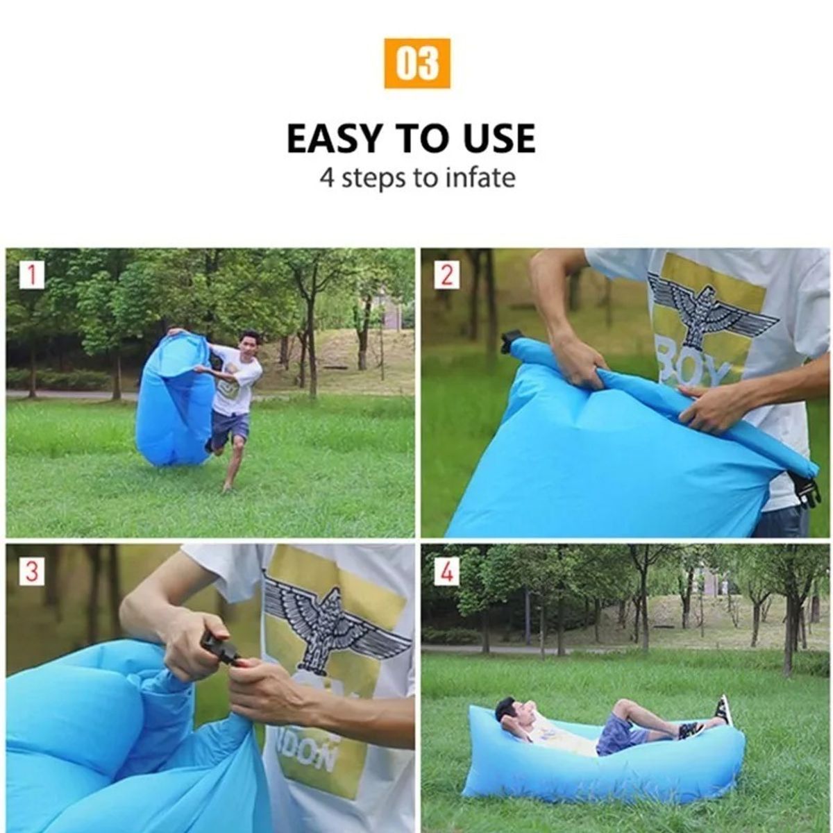 GENERICO - Colchoneta Mágica Sofa Cama Inflable Aire Camping Verde