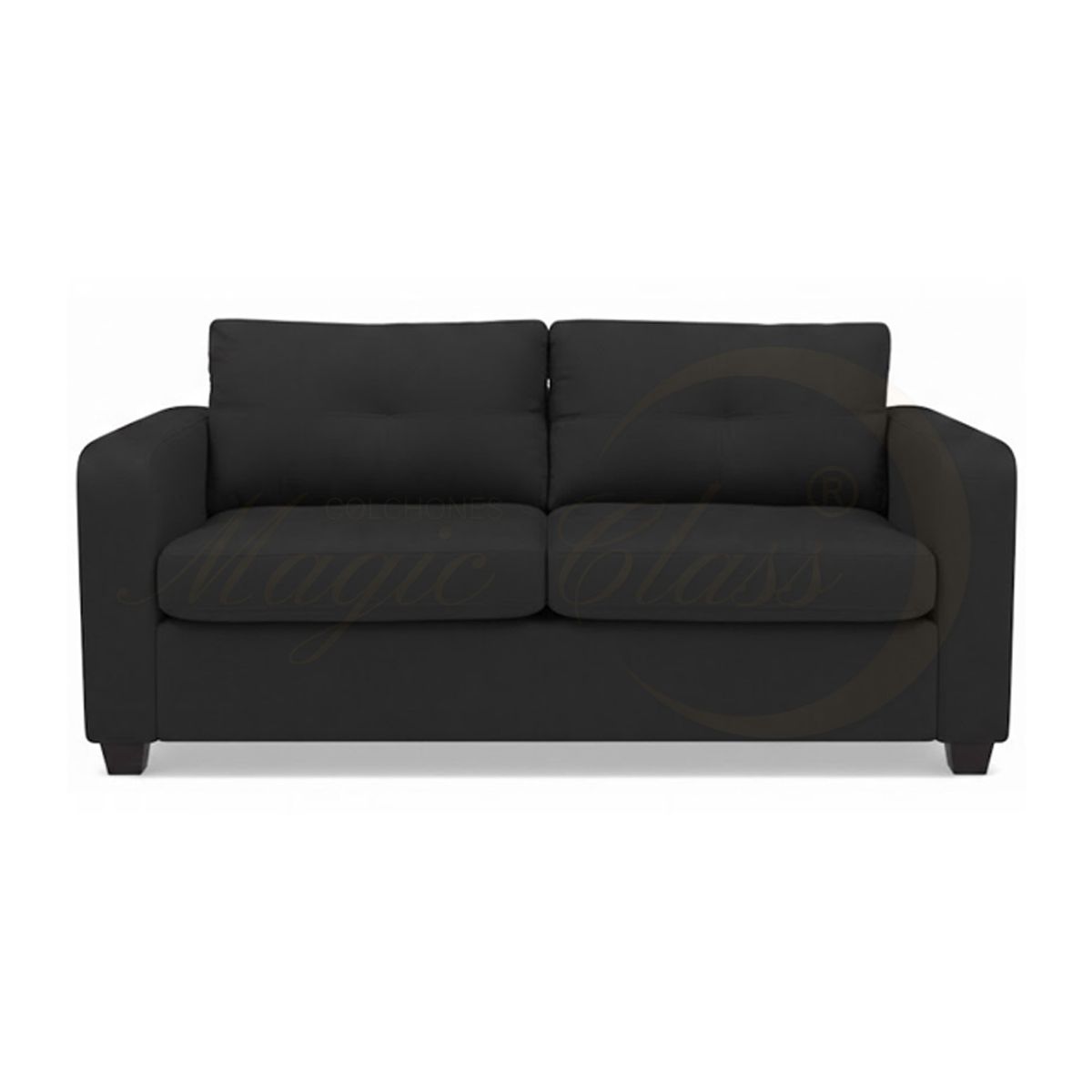 MAGIC CLASS - SOFÁ MODERNO GRAY ECOCUERO NEGRO