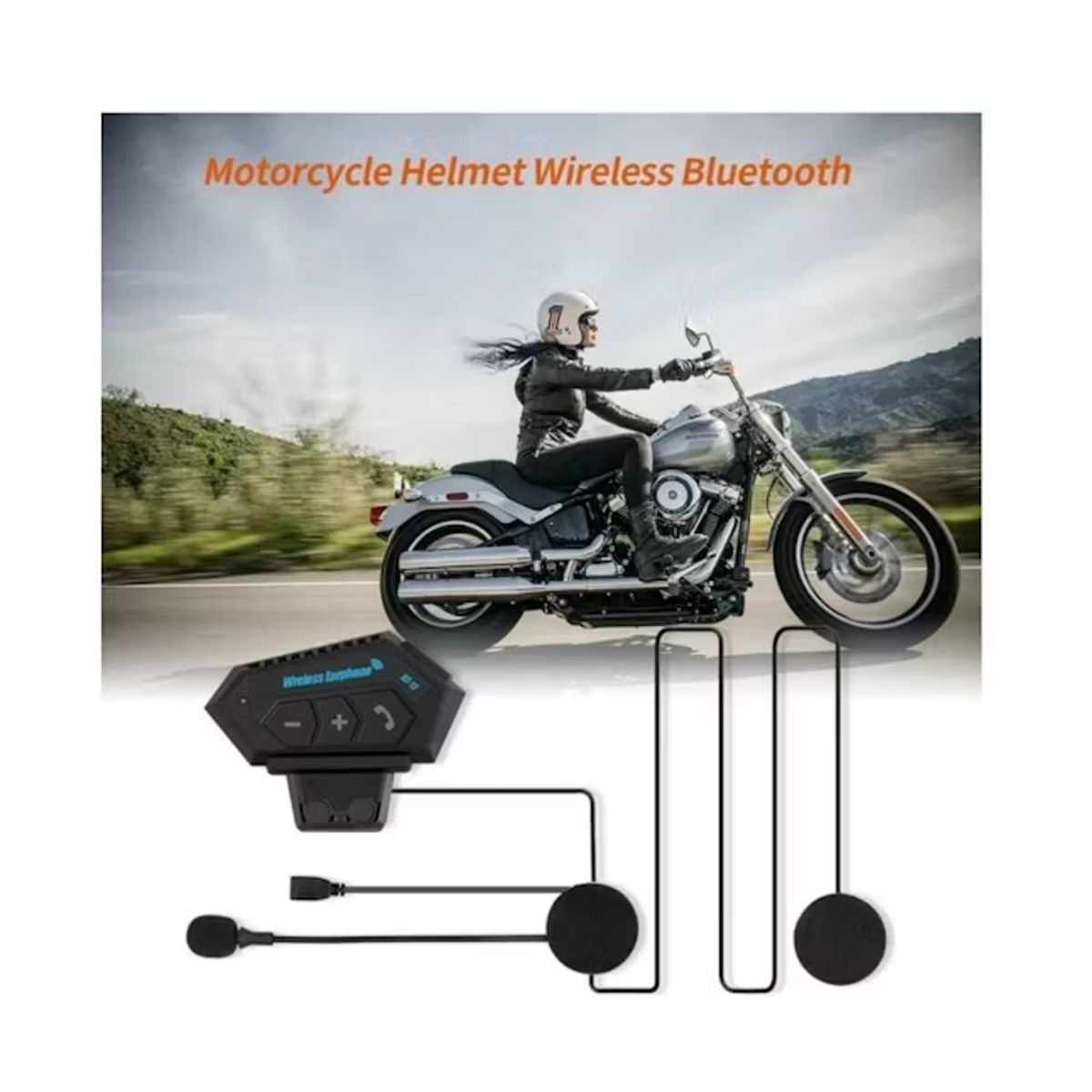 GENERICO - Intercomunicador Bluetooth para Cascos de Moto con Auriculares