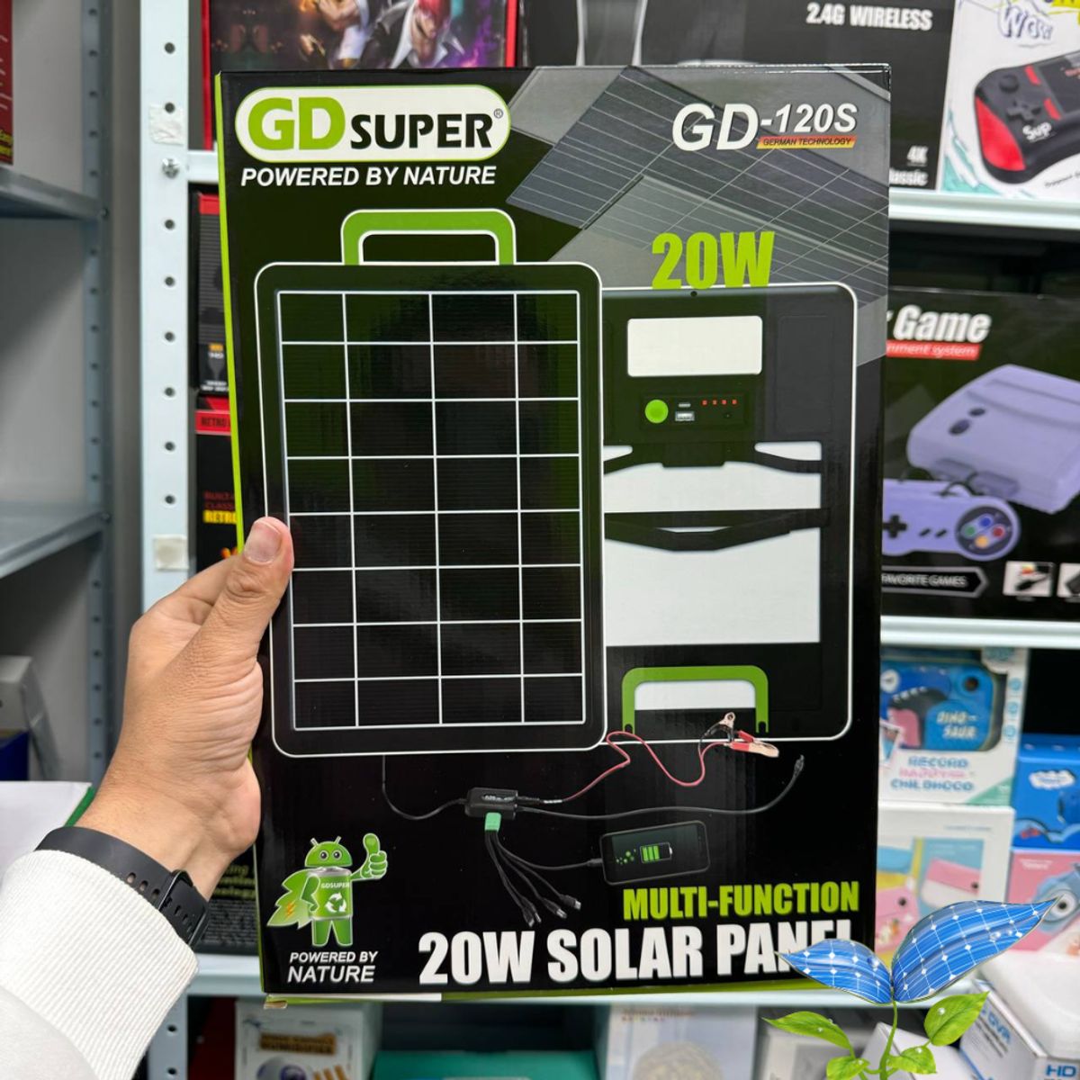GENERICO - Panel Solar De Bateria Integrada Recargable Carga Rápida 20w