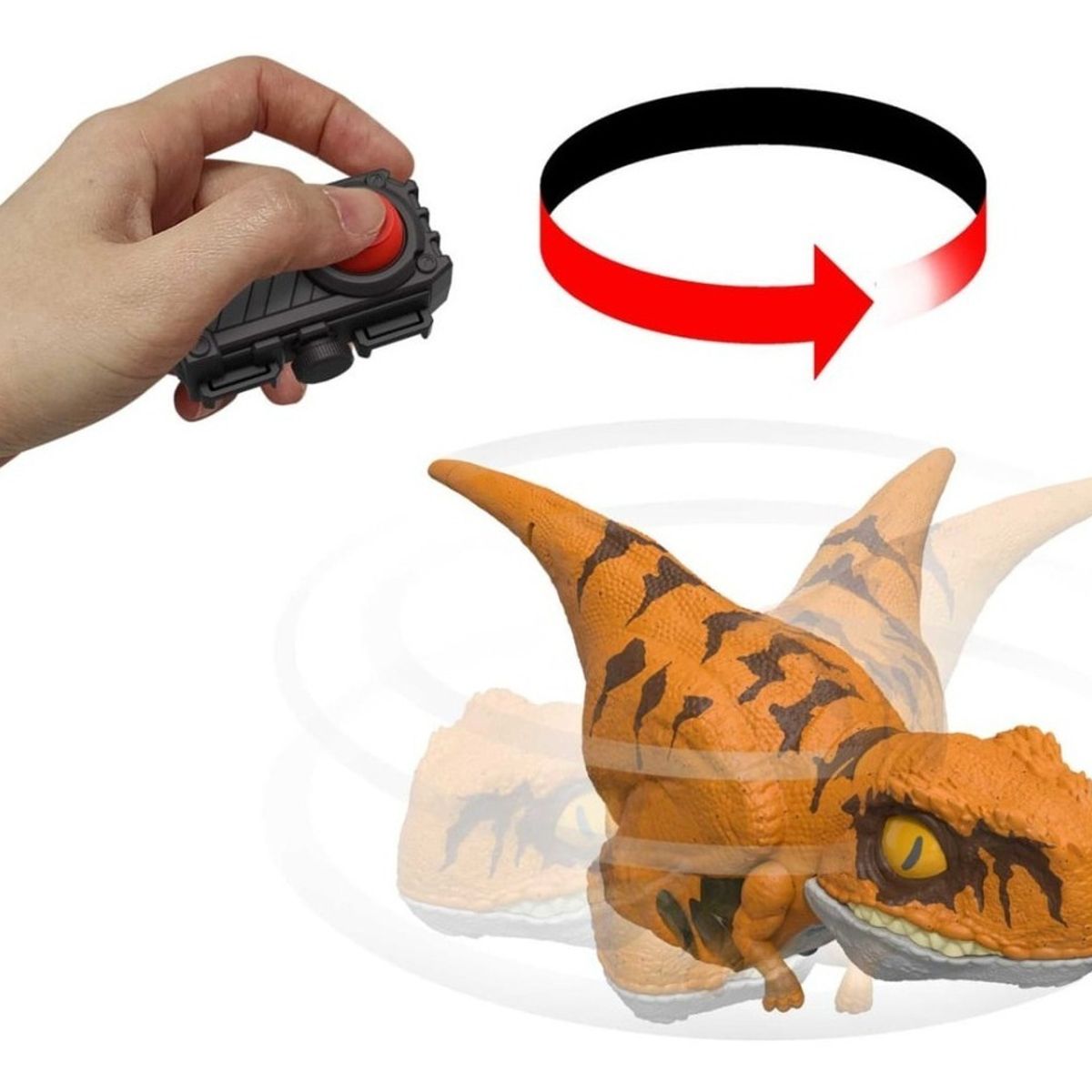 JURASSIC WORLD - Dinosaurio Click Tracker Atrociraptor Orange- Jurassic World
