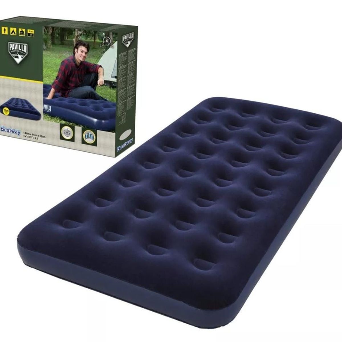 BESTWAY - Colchón Inflable Sencillo Bestway De 188x99x22 Cm Color Azul