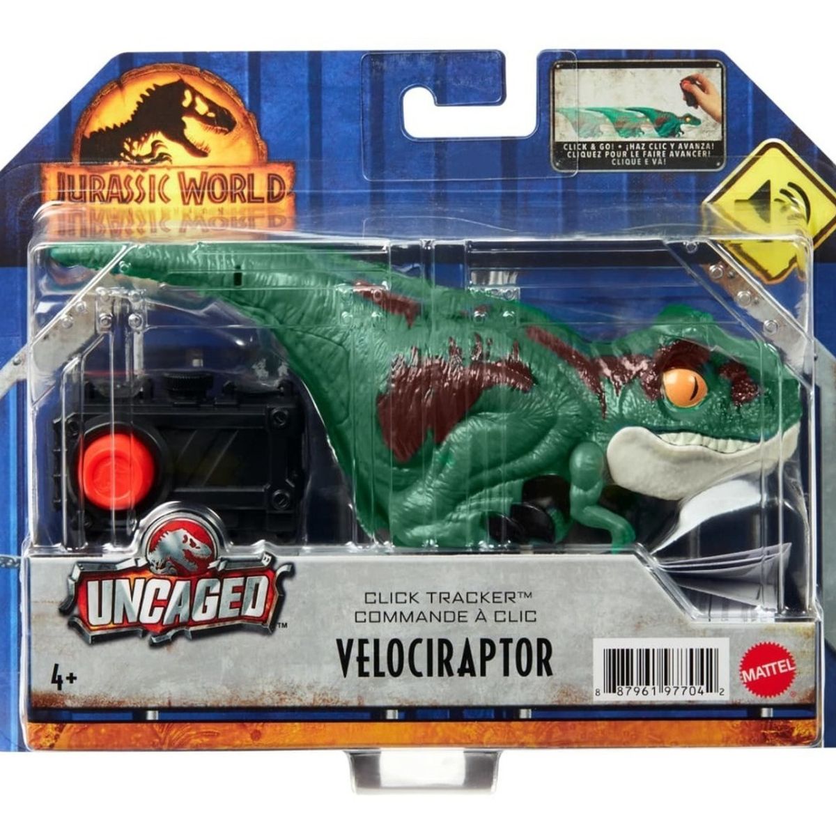 GENERICO - Dinosaurio Click Tracker Velociraptor Green - Jurassic World