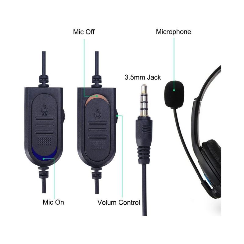 GENERICO - diadema ps4 con microfono audifonos y control de volumen