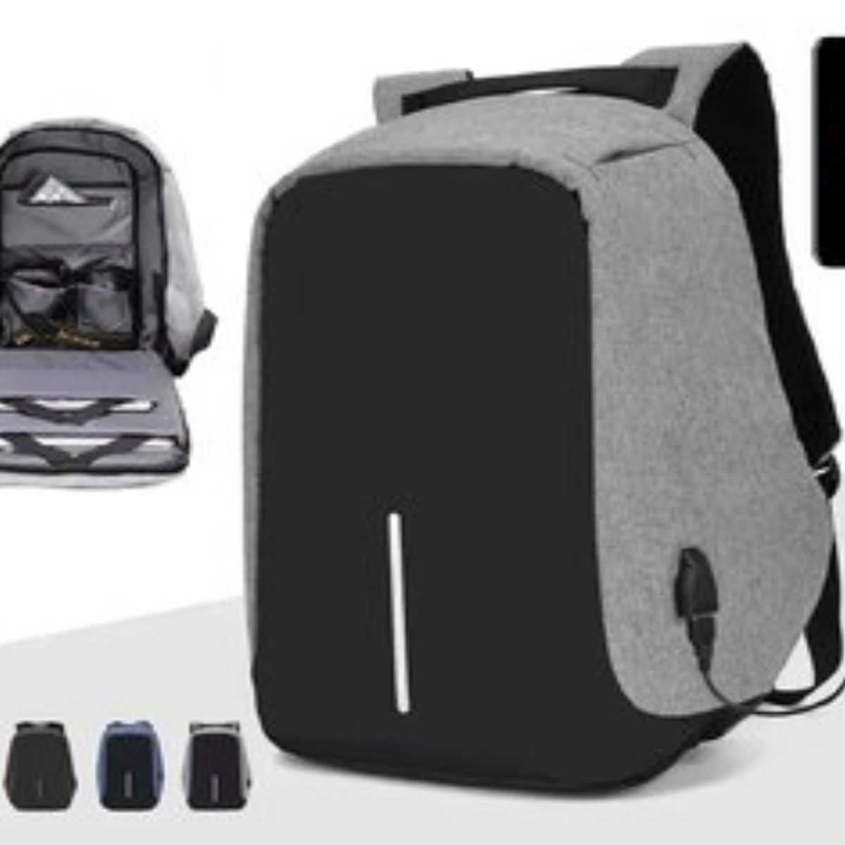 GENERICO - Maleta Antirrobo Morral Con Puerto Y Cable Usb Impermeable negra