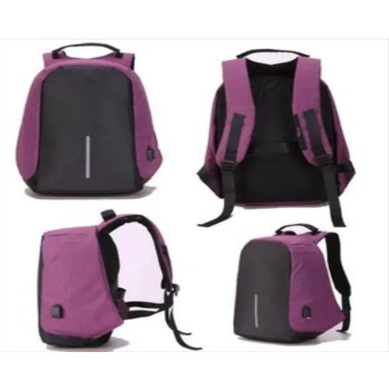 GENERICO - Maleta Antirrobo Morral Con Puerto Y Cable Usb Impermeable morada