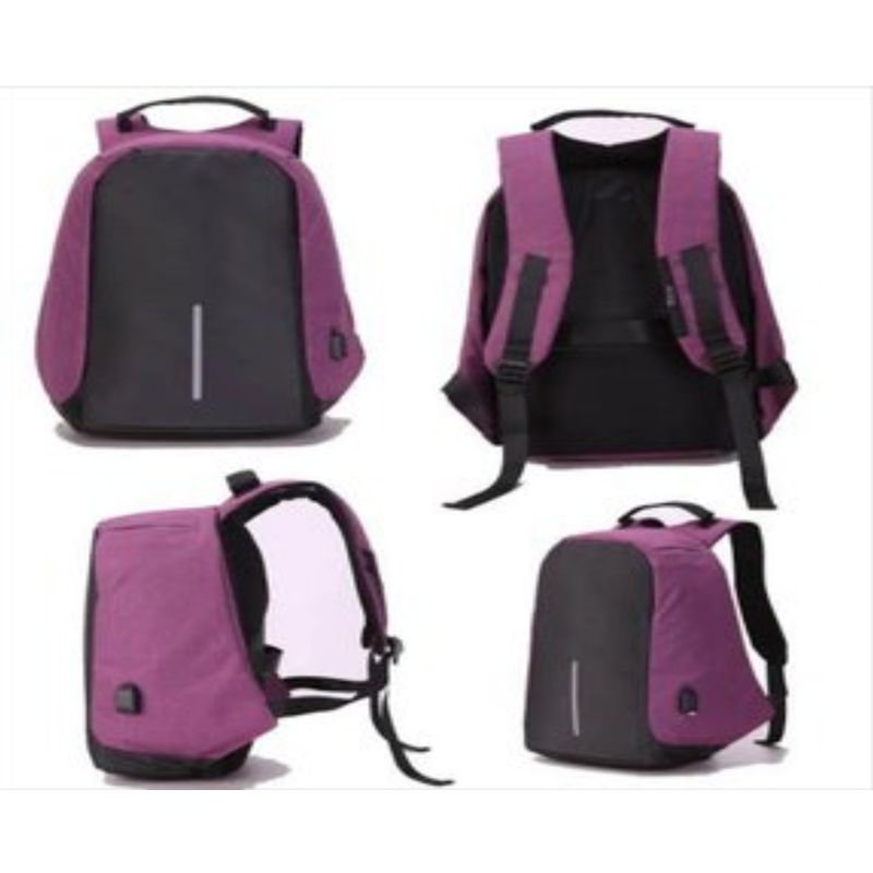 GENERICO - Maleta Antirrobo Morral Con Puerto Y Cable Usb Impermeable morada