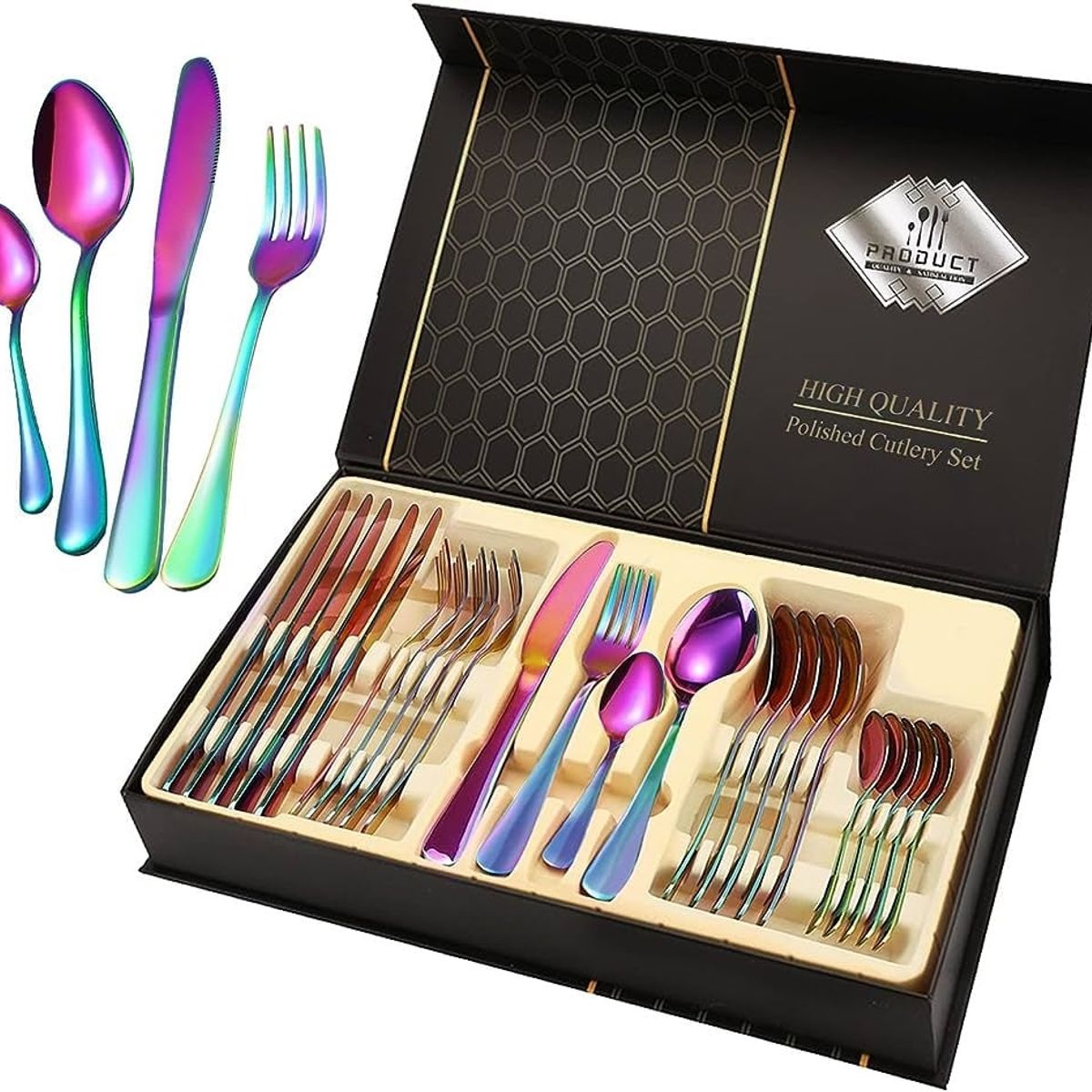 CUBITT - Juego Cubiertos Tornazol Set 24 Piezas Acero Inoxidable 24pc