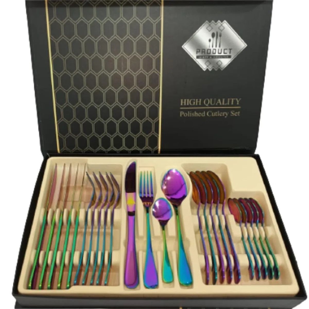 CUBITT - Juego Cubiertos Tornazol Set 24 Piezas Acero Inoxidable 24pc