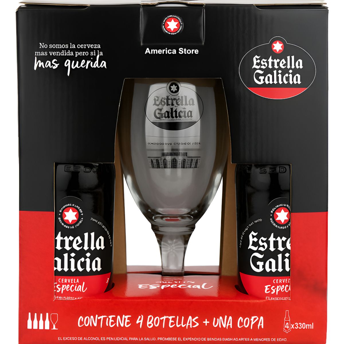 GENERICO - Estuche De Cerveza Española Estrella Galicia + Copa