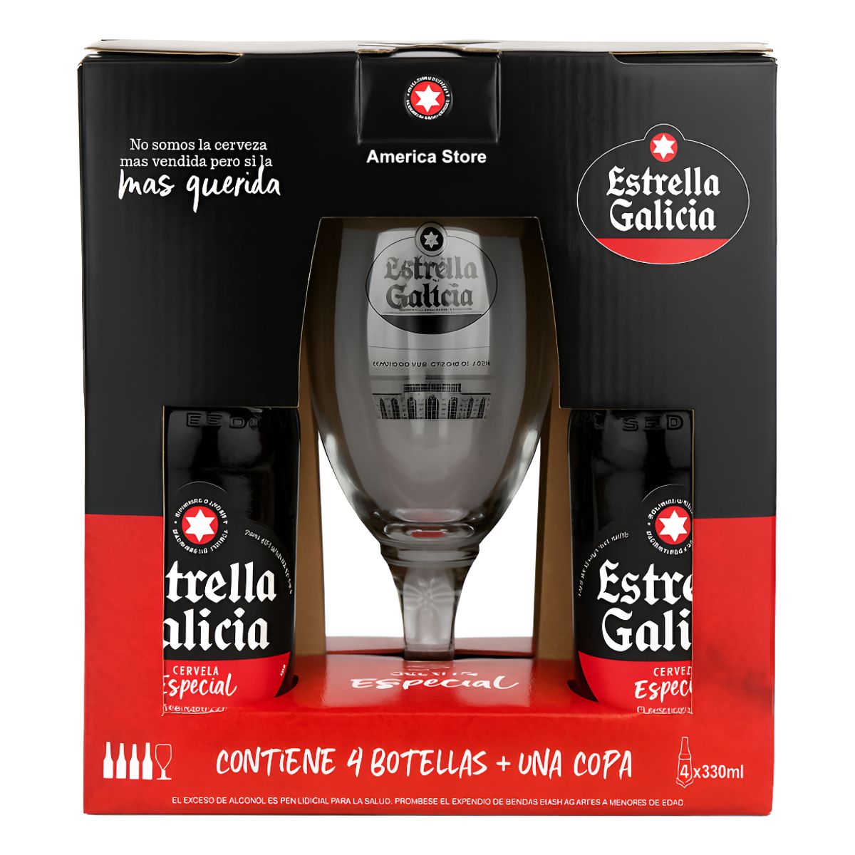 GENERICO - Estuche De Cerveza Española Estrella Galicia + Copa