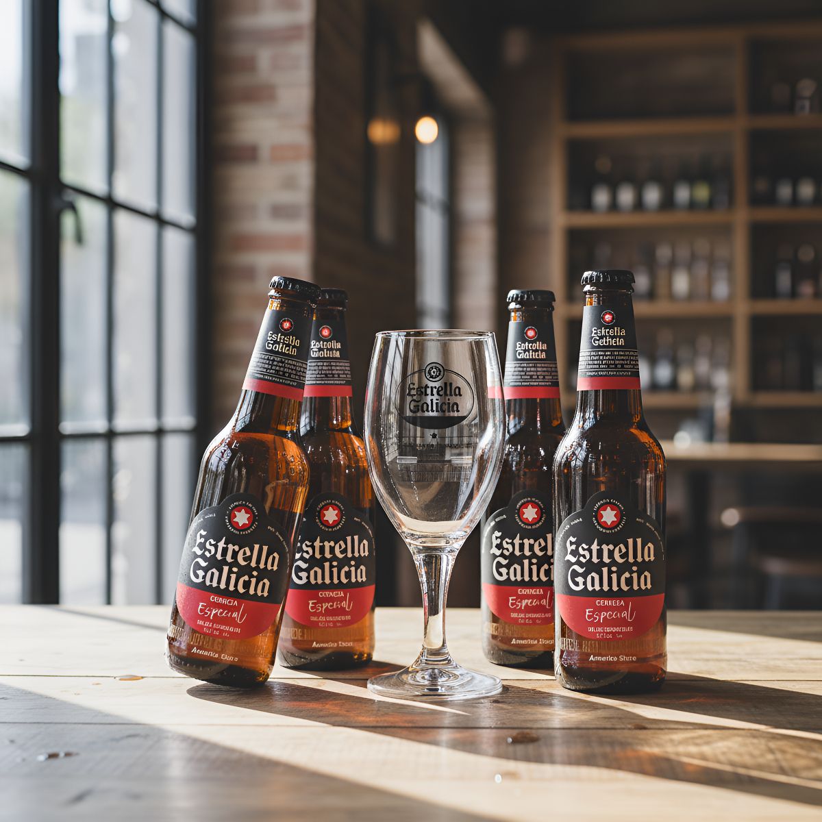 GENERICO - Estuche De Cerveza Española Estrella Galicia + Copa