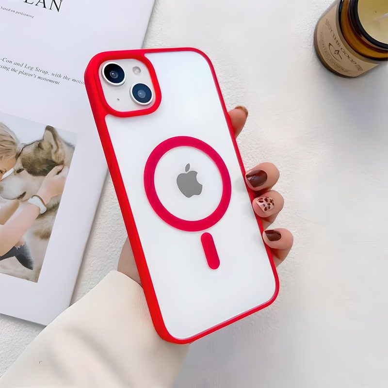 GENERICO - Funda MagSafe Carga Inalámbrica para IPhone 13 Pro Máx Rojo