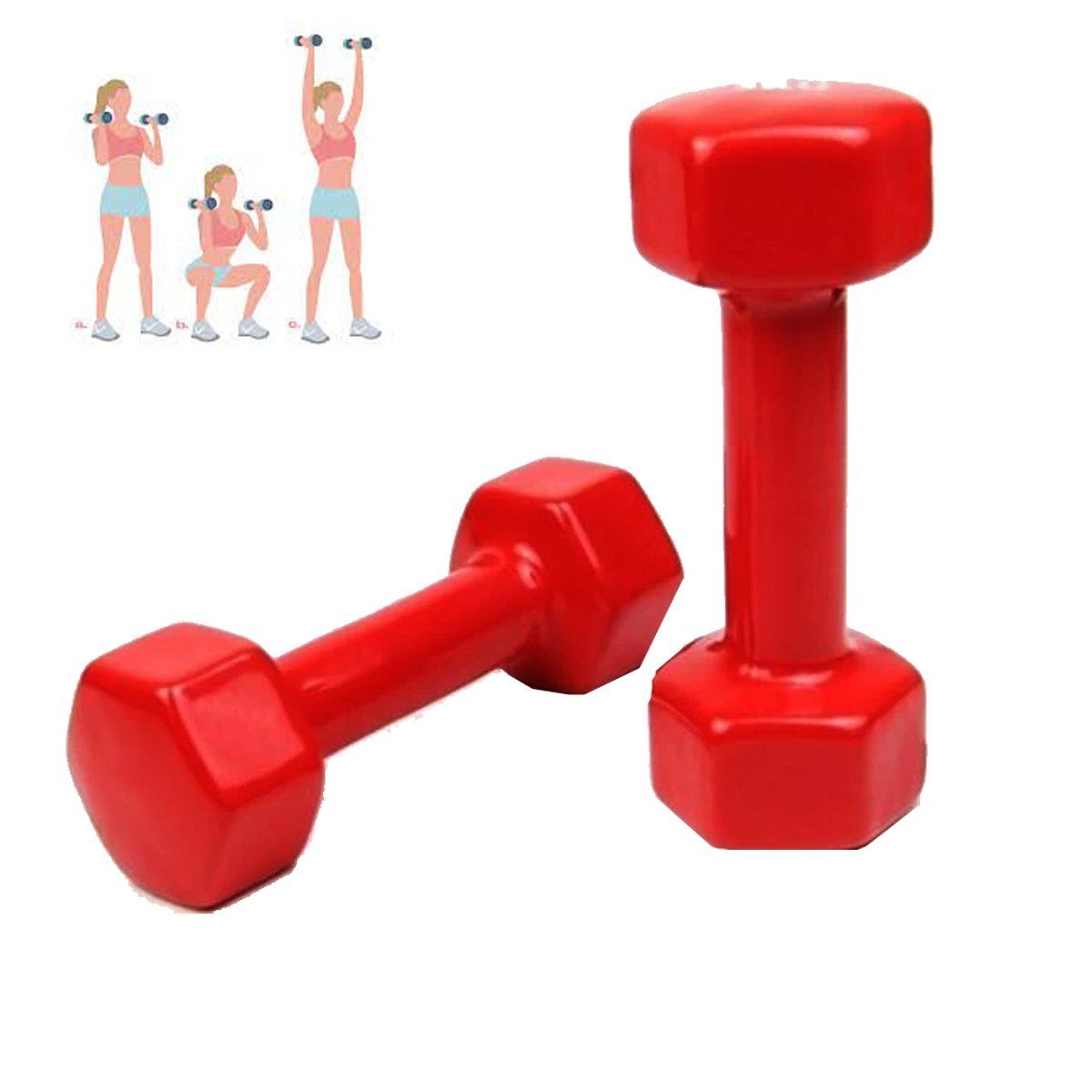 GENERICO - Kit Par De Mancuernas Hexagonales De 5 Kilos Encauchadas