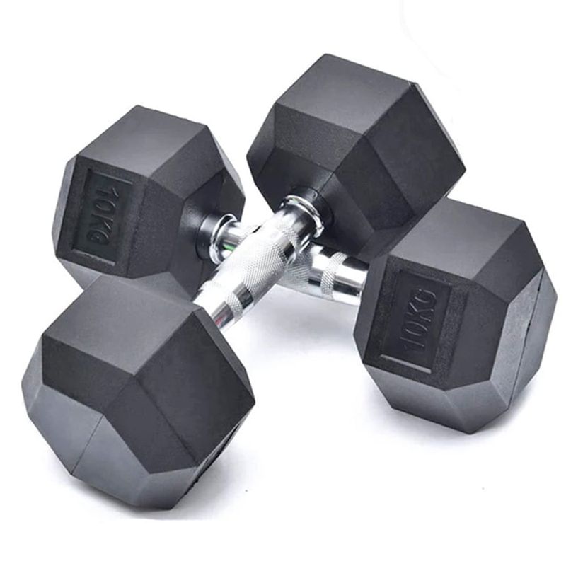 GENERICO - Mancuernas Pesa Encauchetada 10kg Ejercicio Gym Fuerza