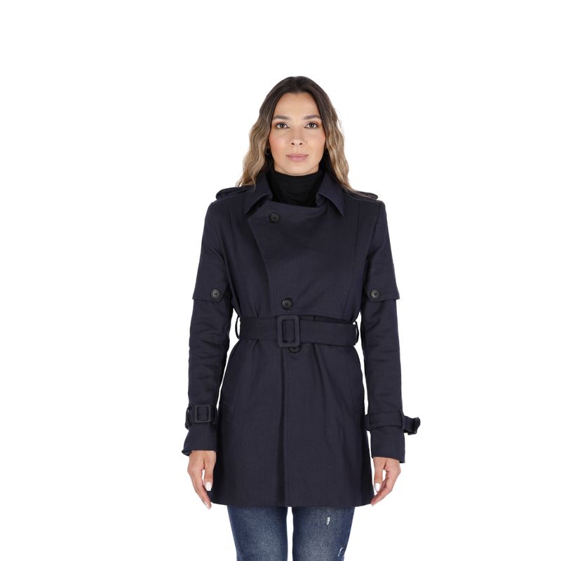 LA CHAQUETERIA - Abrigo en Paño Azul Dakota