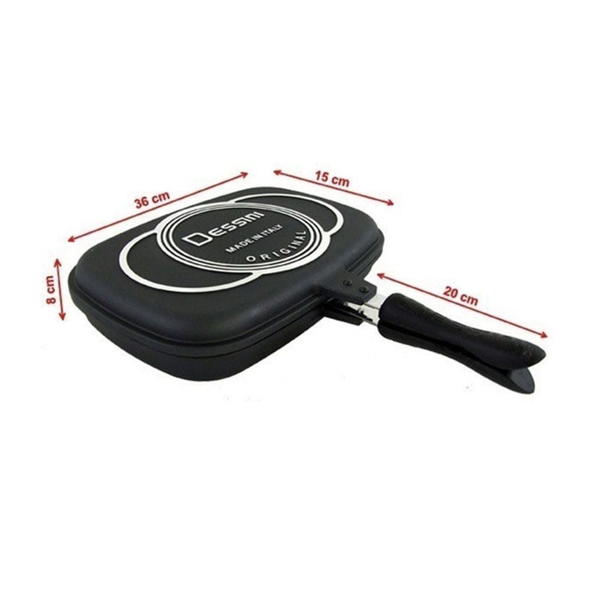 DESSINI - Sartén Doble Parrilla Dessini Italiana Antiadherente 36 Cm