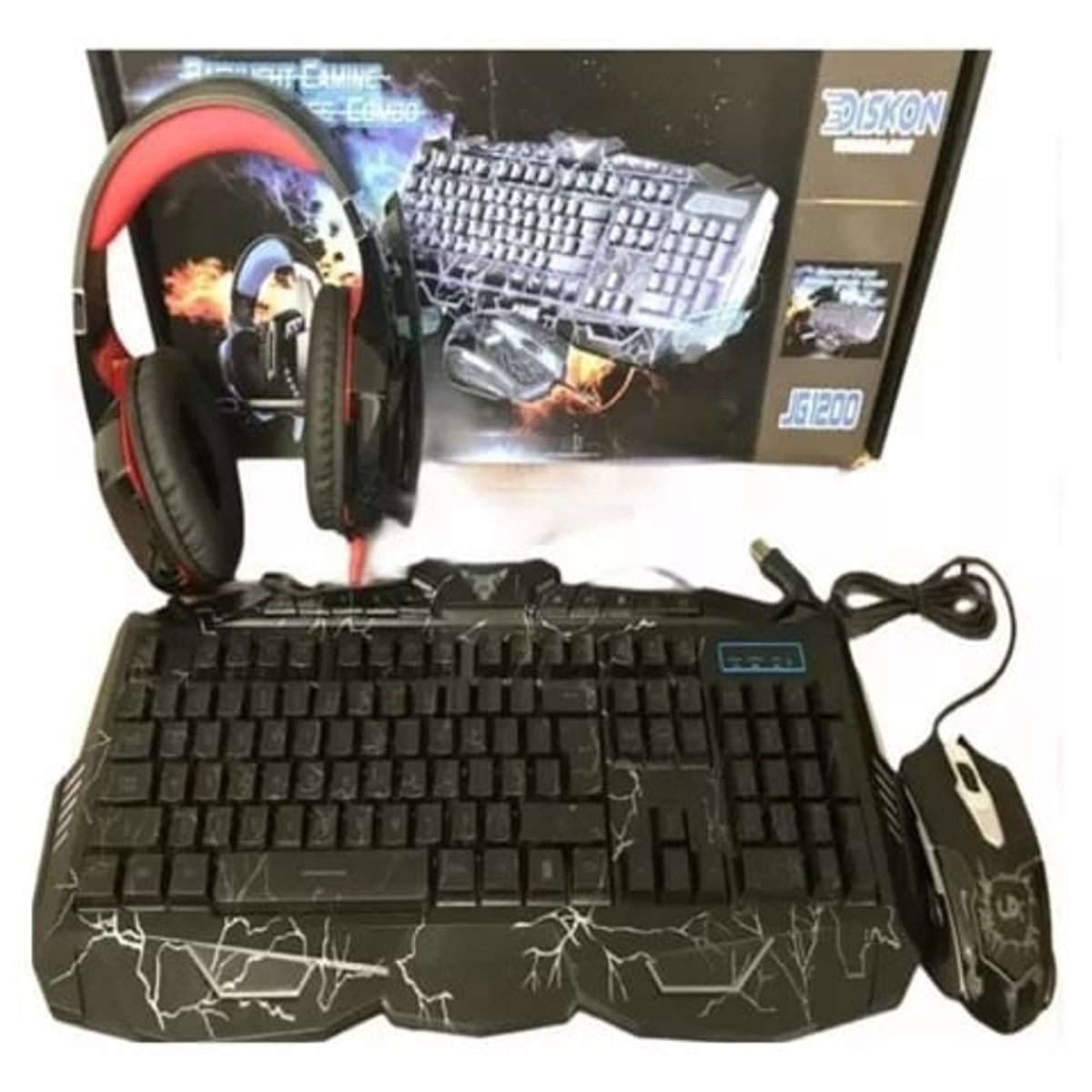 GENERICO - Combo Gamer Teclado Mouse + Audífonos JG1200
