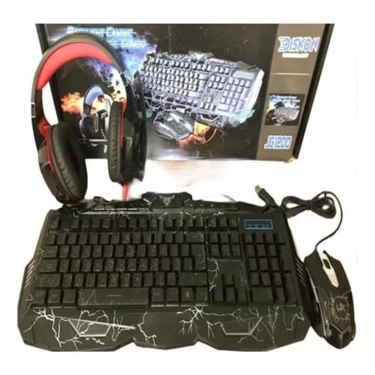 GENERICO - Combo Gamer Teclado Mouse + Audífonos JG1200
