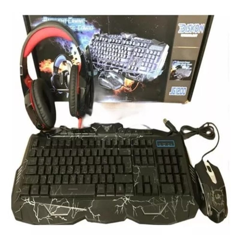 GENERICO - Combo Gamer Teclado Mouse + Audífonos JG1200